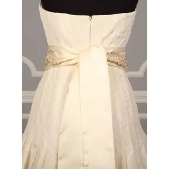 Ivory Satin Sash Belt Crystal Beaded Your Dream Dress B532